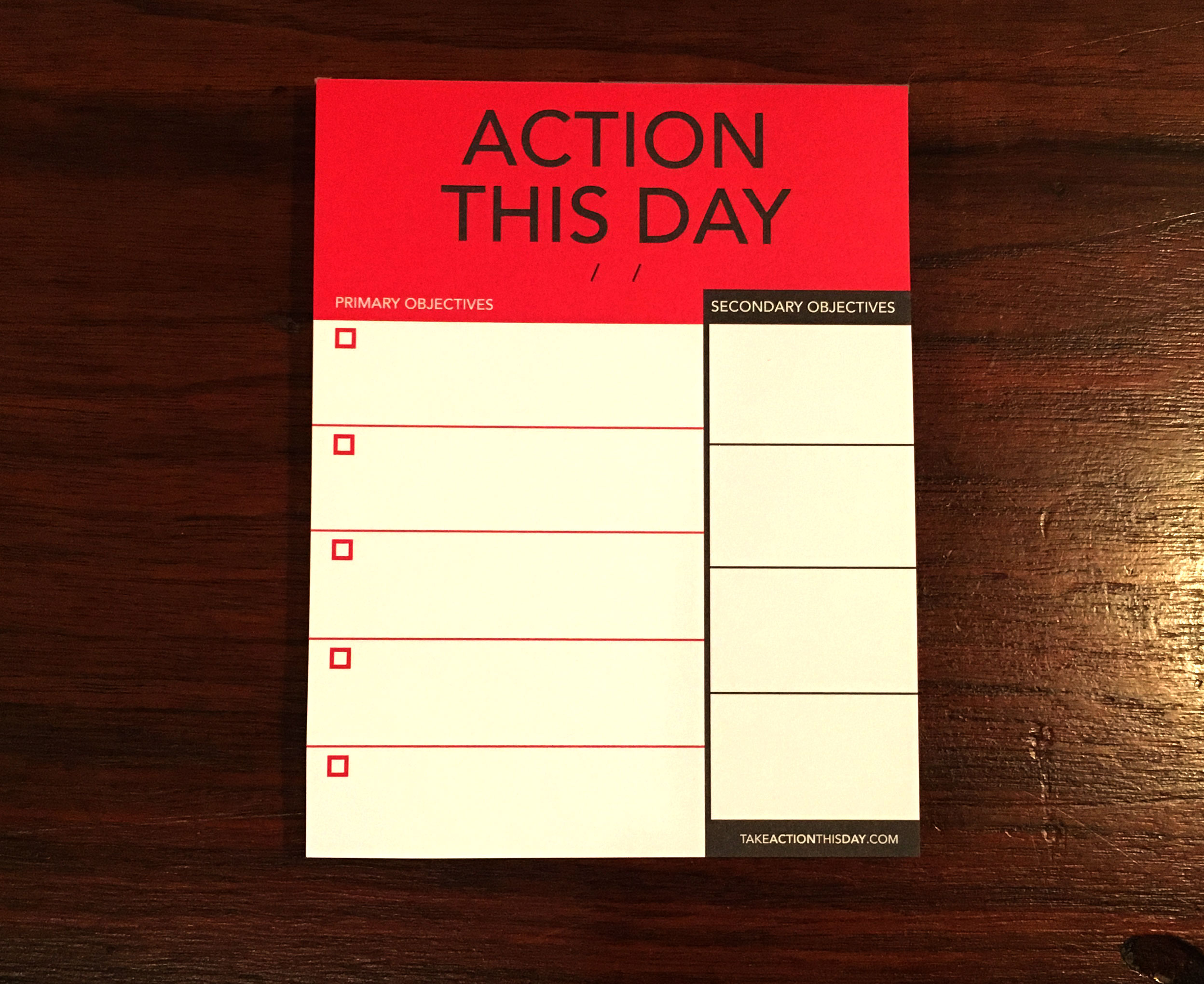 Action This Day Pad Take Action This Day